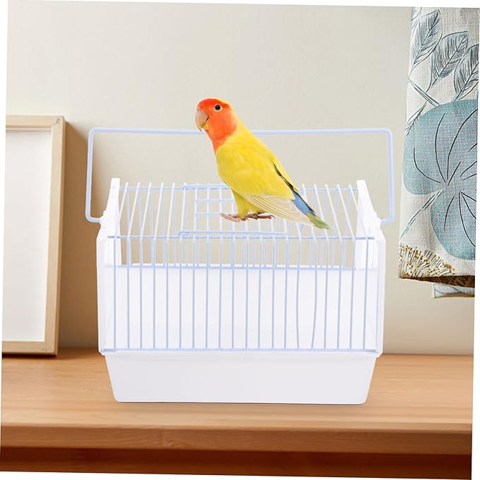 1set Portable Bird Carrier Cage for Parrots and Small Birds Lightweight Travel Cage Handle for Outings Metal and Design for Transport