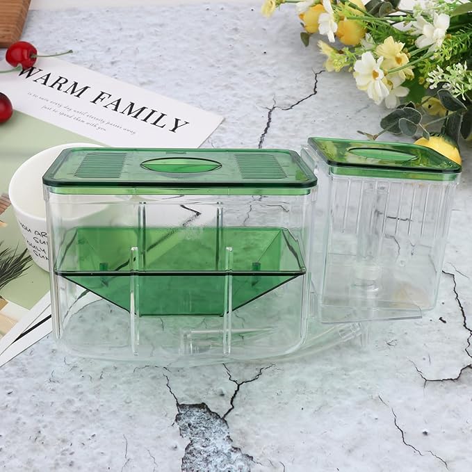 DOITOOL Pneumatic Hatching Box Aquarium Isolation Tank for Fish Fry Nursery Transparent Fish Tank Fry Box with Self-Guided Circulation for Home Aquatic Pets
