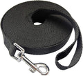 Nylon Training Dog Leash for Small Medium Large Dogs, 15ft 20ft 30ft 50ft Long Leash Dog/Puppy Lead for Obedience Recall Training, Camping (1" x 50ft, Black)