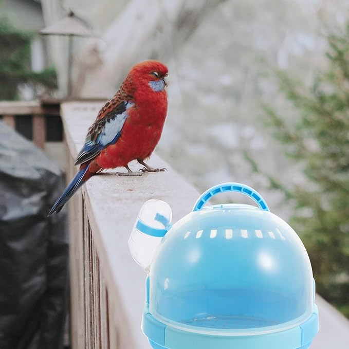 BESPORTBLE Portable Parrot Travel Cage Handheld Bird Carrier with Zinc Mesh Tray and Style, 2Pcs Set for Small Birds and Budgies, Warm Nest for Outdoor Use
