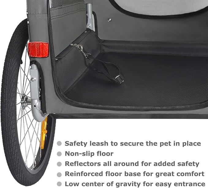 DOGGYHUT® Premium Large/XL Pet Bike Trailer & Stroller for Large Sized Dog or Multiple Small Dogs,Low Center of Gravity,Parking Brakes,Easy Folding Frame,Bicycle Carrier