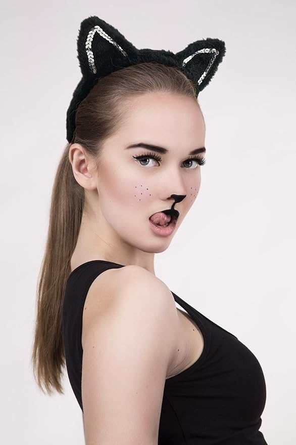 Animals Cat Costume Set - Black Skirt Animals Cat Headband Bowtie and Tail Costume Accessories