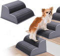 2-Step Modular Dog Ramp - Portable Non-Slip Stairs for Small Dogs with High Support, Lightweight Plastic Pet Steps Fits Staircase Indoor, Ideal for Elderly Injured Pets (9.5"D, 1-Pack, Grey)