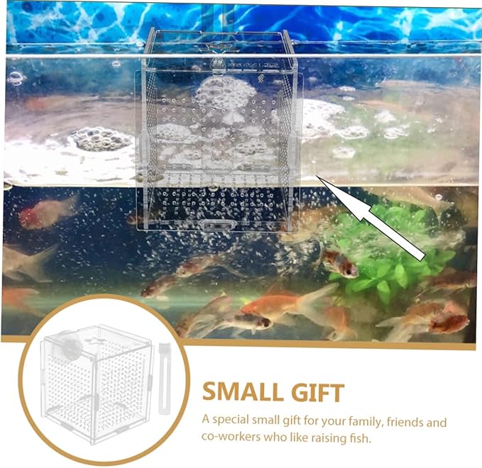 DOITOOL 2sets Fish Tank Breeding Box Cups Acrylic Isolation Case for Betta and Shrimp Convenient Fish Separator for Aquarium Use Cover