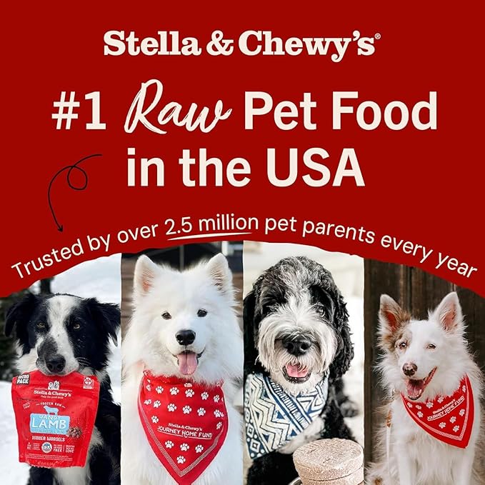 Stella & Chewy's Freeze-Dried Raw Dinner Patties - Surf 'N Turf Salmon & Beef Recipe - High Protein Grain-Free Puppy-& Dog Food - Perfect for Picky Eaters - 25 oz,(Pack of 2)
