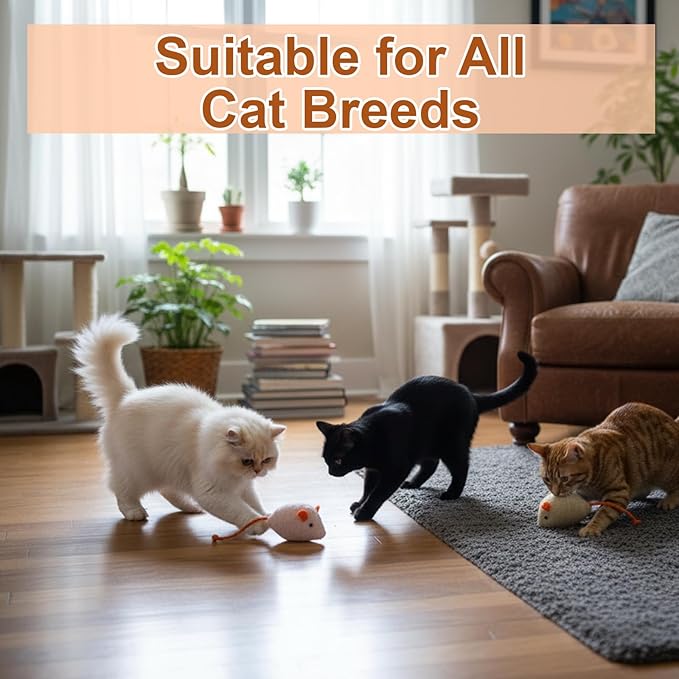 Catnip Mouse, Interactive Plush for Indoor Cats, 18 pcs Multi-Cat Household Entertainment, Natural Hunting Instinct Activation, 7 Color Assortment