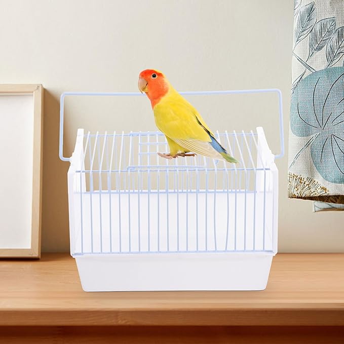 Beaupretty Portable Handheld Bird Carrier Cage for Travel Lightweight Metal Pet Bird Cage with Spacious Design for Parrots Budgies Suitable for Outdoor Trips and Hiking