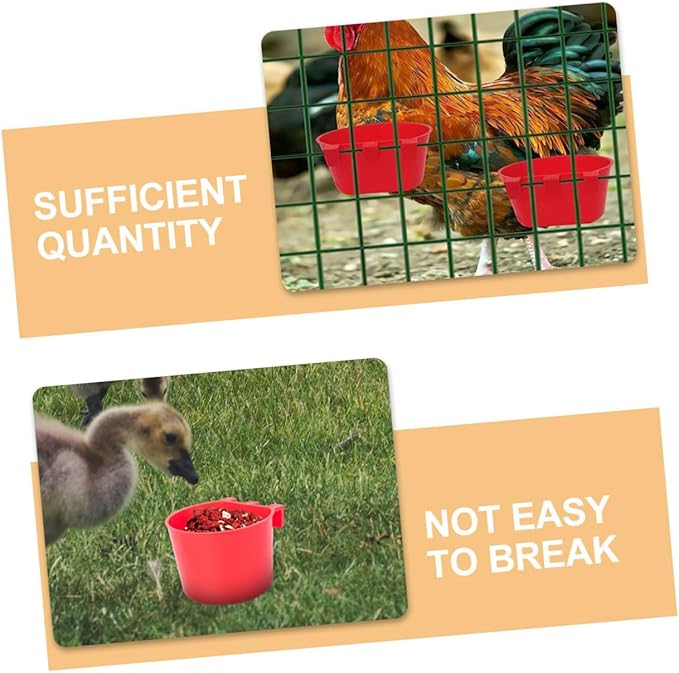 Beaupretty 20pcs Bird Cage Cups and Pet Feeder Bowls Plastic Small Feeding Watering Supplies for Birds, Pigeons, and Poultry Hanging Seed Feeders for Cage Use