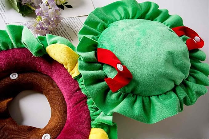 Soft Hamburger Hat Recovery Cone for Cats & Dogs - Funny Pet Collar Halloween Costume Hat for Small Pets