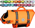 VIVAGLORY Rip Stop Dog Life Vest, Swimming Vest with Handle, Buoyancy for Doggy Puppy, Dog Life Jacket for Swimming & Boating, M, Dark Orange