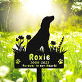 Custom Dog Labrador Retriever Memorial Grave Marker, Personalized Dog Metal Memorial Stake Grave Marker, Dog Memorial Gift, Customized Flowers Dog Memorial Grave Marker Burial Stake