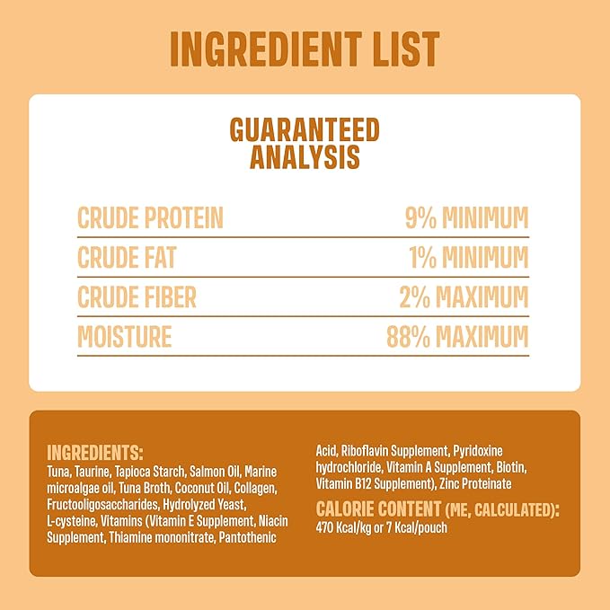 Skin & Coat for Cats – Functional Creamy Snack with Salmon Oil, Algae Oil, Zinc, Collagen & Biotin – Supports Skin and Fur Health – 30 x 0.53 oz Sachets – with Real Tuna