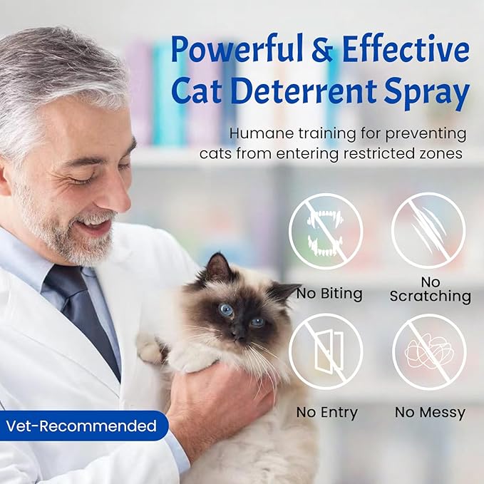 Cat Deterrent Spray, 2Pcs Natural Cat Deterrent Outdoor & Indoor, Effective Cat Spray Deterrent for Urine Marking & Scratch, Citrus Cats Spray for Furniture, Safe for Child & Pet Humane Training Aids