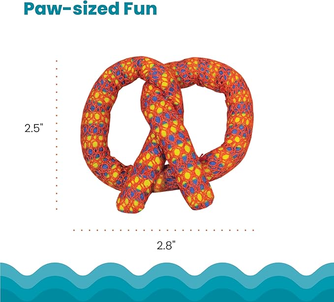 Catstages Plaque Away Pretzel Cat Toy – Interactive Catnip Dental Chew Toy to Help Clean Teeth,Fun for Play and Chewing,Orange,(Pack of 2)