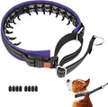 Mayerzon Martingale No Pull Collar for Medium Large Dogs, Patented Anti Pull Dog Collar with Buckle for Walking Training, with Neoprene Padding and Reflective Stitching, Adjustable(Purple Trim, M)
