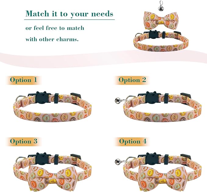 SuperBuddy Cat Collars Breakaway with Bell - 2 Pack Cat Safety Collars for Boys & Girls - Safety Buckle Kitten Collar for Pet Supplies,Stuff,Accessories