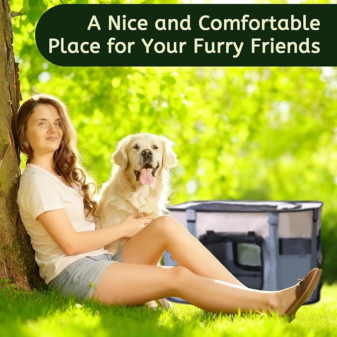 Dog Playpen Portable Cat Dog Playpen for Indoor & Outdoor Foldable Kennel Tent Crate,Water-Resistant Breathable Shade Cover, Dog Crate for Small Animals with Carrying Case