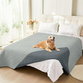 hyha Waterproof Dog Blanket, Soft Pet Bed Blankets, Waterproof Sofa Couch Cover for Dogs Washable, Reversible Pet Couch Covers for Sofa Furniture (82x82 Inch, Grey/Dark Grey)