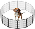 SunsGrove Dog Playpen Outdoor, Heavy Duty 32 Inch 4 Panels Play Pen for Small and Medium Dogs, Free and Safe Play Dog Fence, Black