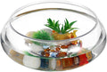 NUOBESTY Transparent Aquarium Tank 9.52X9.52X3.93In Plastic Desktop Fish Bowl for Home Office Decor with Plants Betta Goldfish