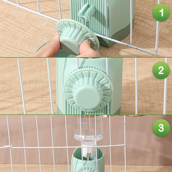 4 Pcs No Mess Small Bird Feeder Parakeet Water Dispenser Set Automatic Clear Parakeet Feeder Acrylic Watered Cage Accessories for Canary Budgie Lovebirds Finches(Green)