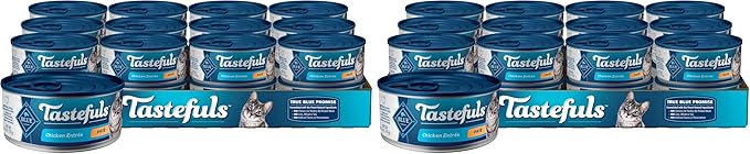 Blue Buffalo Tastefuls Natural Pate Wet Cat Food,Chicken Entrée 5.5-oz cans,(Pack of 48)
