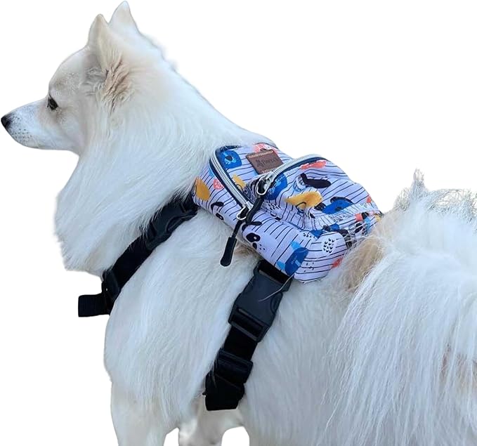 Pawlook Dog Backpack Harness – Street Smart | Waterproof, Adjustable, Breathable – Leash Attachment D-Rings, Poop Bag Pocket – Small & Medium Dogs – 8 Styles Woof S