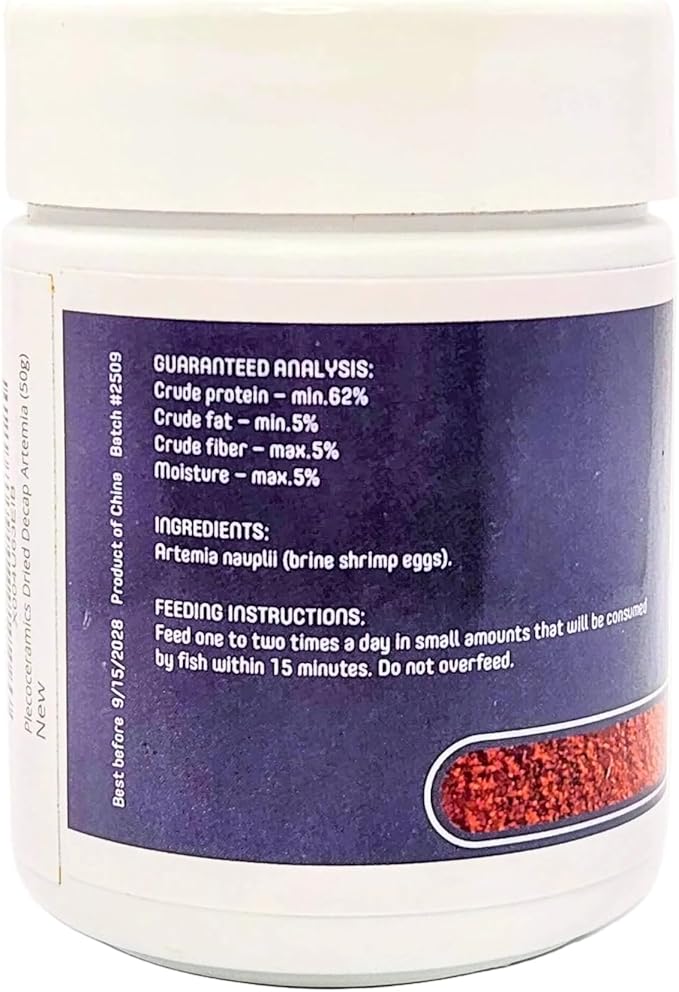 Plecoceramics Decapsulated Artemia Eggs Fry Fish Food for Aquarium Fish – Protein-Rich First Feed for Fry & Breeding, Easy to Digest Brine Shrimp Eggs (1.76 oz / 50 g)