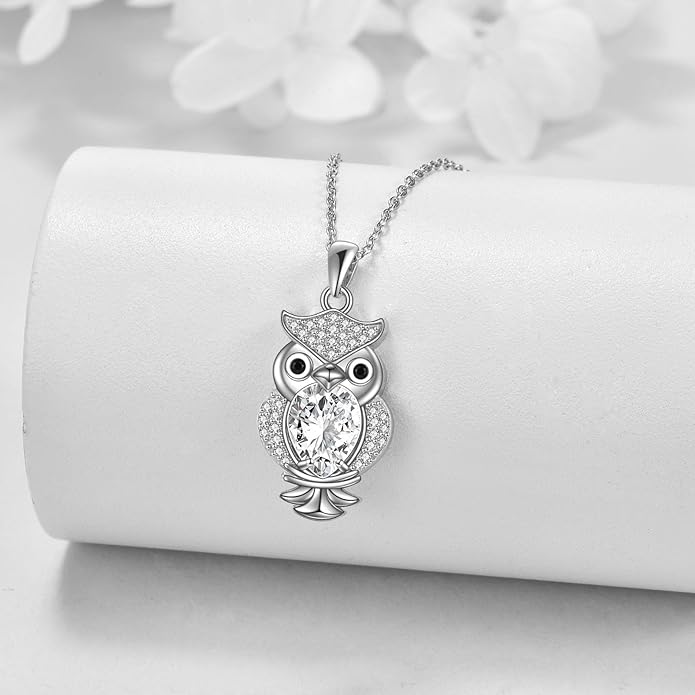 KZX Cat/Dog/Phoenix/Eagle/Whale/Shark/Puffin/Starfish/Chicken/Butterfly/Owl/Bee/Frog/Seahorse Necklace Sterling Silver Animal Pendant Jewelry Gift for Women