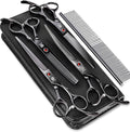 Dog Grooming Scissors Kit with Safety Round Tips, GLADOG Professional 6 in 1 Grooming Scissors for Dogs, Sharp and Heavy-duty Dog Grooming Shears for Dogs Cats Pets