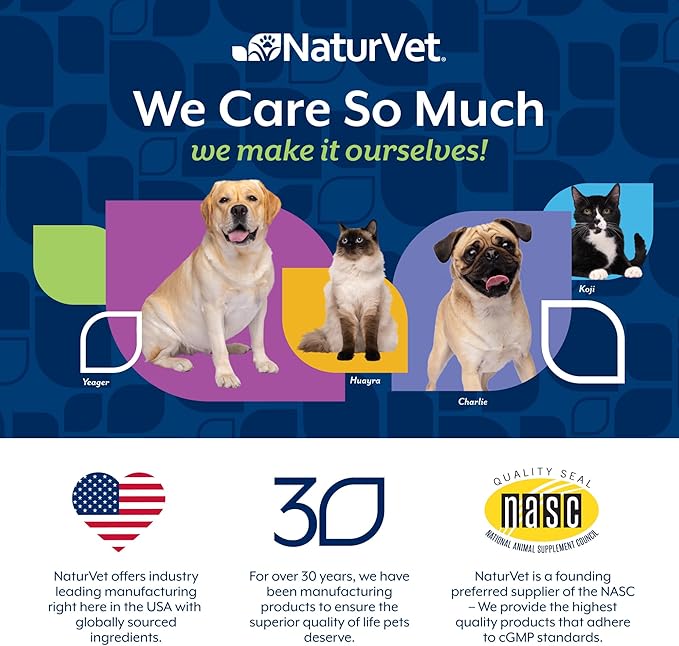 NaturVet Glucosamine DS Plus Level 2 Moderate Care Joint Support Supplement for Dogs and Cats, Chewable Tablets Time Release, Made in The USA, 120 Count