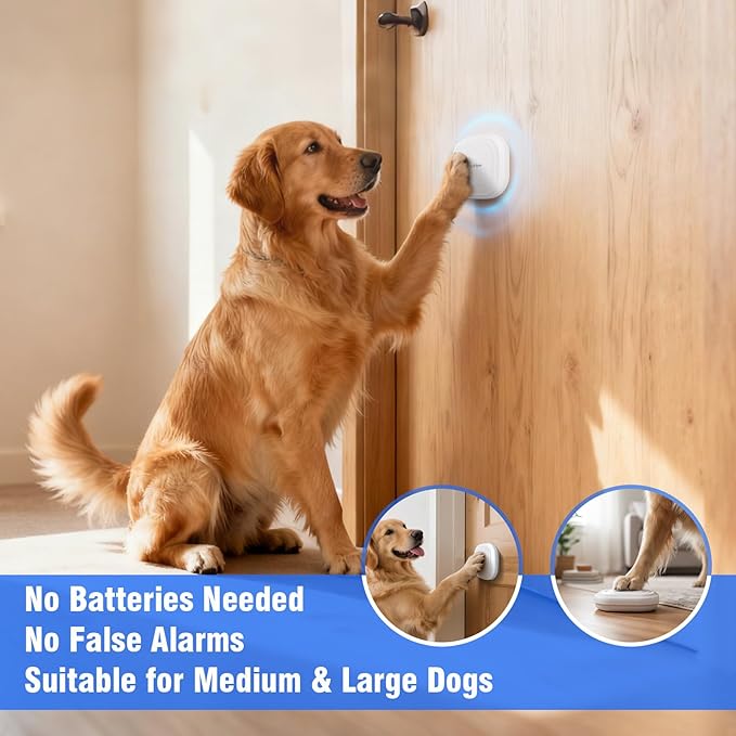 ChunHee Dog Door Bell for Potty Training – Smart Wireless Dog Bell to Go Outside – No Battery Needed, 11N Press Force, Perfect for Medium & Large Breeds – Wireless Pet Communicatio