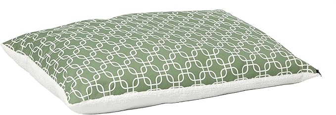 MidWest Homes for Pets PF3648T-FGR Over-Stuffed Dog Bed, Large, 36 x 48, Large Dog Breed, Green Geometric Pattern