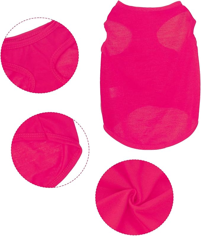 4 Pcs Cat Shirts Solid Color Dog Clothes Summer Sleeveless Pet T Shirts for Small Pet Dogs Cat (Black,Pink,Grey,Rose red, Medium)