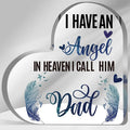 Sympathy Memorial Gift for Loss Loved One Father I Have Angel Dad Sign Bereavement Remembrance Paperweight Keepsake Funeral Grief Condolence Memorial Table Home Feather Decorations