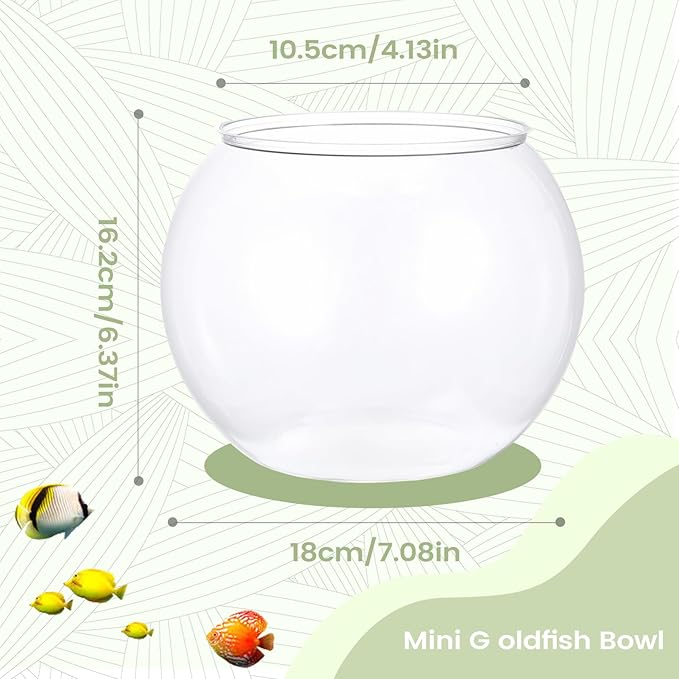 Fish Bowl - Clear Shatter-Resistant Aquarium Container for Stylish Display, Sturdy Acrylic Material with Wide Opening, Decorative Bowl for Table Centerpiece Party Decorations Home Event or Indoor Use