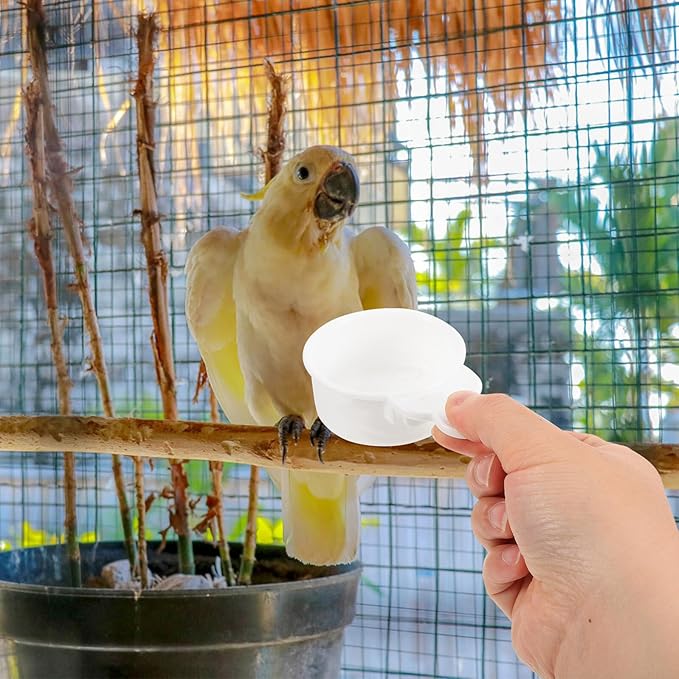 2pcs Bird Food Bowl and Cage Feeder Cups for Small Birds Watering Supplies for Parakeets and Small Parrots Cage Use