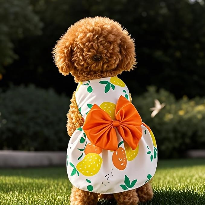 Dog Dress,1PC Dog Dresses with Cute Bowknot,Summer Dogs Clothes Pet Princess Dresses for Chihuahua Yorkies Puppies Cat Outfit