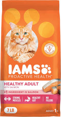 IAMS Proactive Health Dry Cat Food, Healthy Cat Food Dry Recipe for Adults, Salmon, 7 lb. Bag