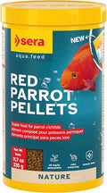 Sera Red Parrot Pellets, Natural Color Enhancing Fish Food, 11.7 oz, with Astaxanthin and Krill for Parrot Cichlids, Floating Granules