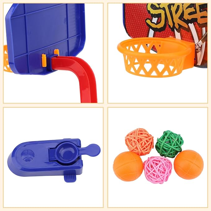 Hypeety Bird Intellective Mini Basketball Rack Training Toy for Budgies Parakeet Parrot Cockatiels Conures Small and Medium Birds