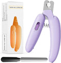 Dog Nail Clippers,Dog Nail Trimmers for Small Medium Dogs and Cats - Professional Grooming Tool with Safety Lock, Sharp Stainless Steel Blade Prevents Splitting, Includes Nail File (Purple-mini)