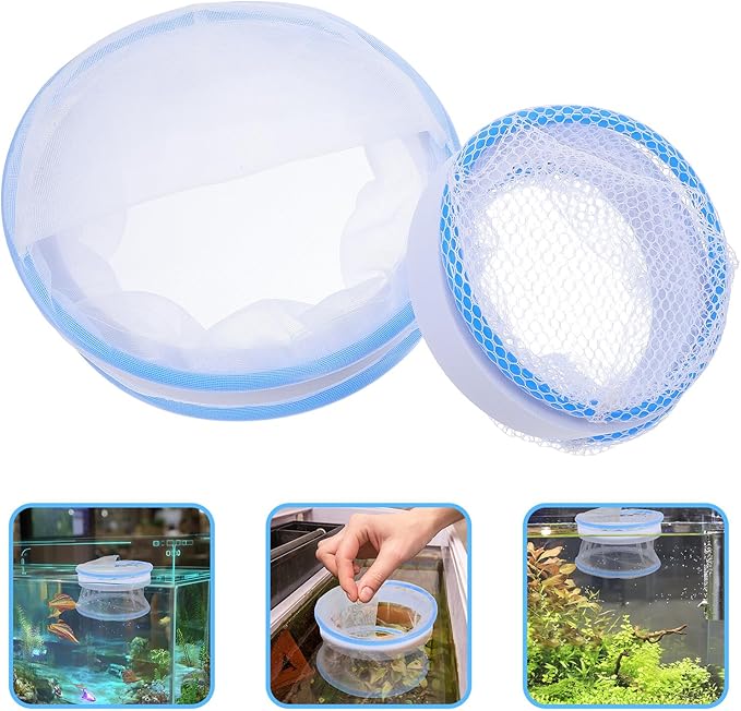ERINGOGO Fish Breeding Tank and Floating Isolation Box with Ventilated Lid, Nylon Mesh Hatchery Chamber for Aquarium Fish Egg Incubation and Guppy Shrimp Nursery