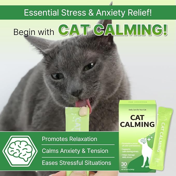 Doctor By Cat Calming Stress and Anxiety Relief Supplement Anti Stress Relaxant Sedative overgrooming with Lactium, L-Tryptophan 30 lickable Formula Individually Packaged, Chicken (1 Pack)