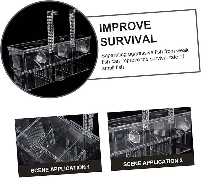 Yardwe Hanging Type Fish Breeding Box Aquarium Isolation Container for Fry Shrimp Incubator with Easy Installation Environment for Increased Fertility Sturdy