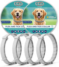 Flea Collar for Dogs, Natural Essential Oil, Waterproof & Adjustable Design, Long-Lasting Protection for Small Dogs & Puppies, Soft Upgraded Material, Grey (4-Pack)