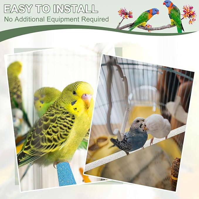 Parrot Perch, Wooden Parrot Perch Stand Toy, Paw Grinding Stick, Bird Cage Accessories, 7.87 x 0.6in (6 Colors, 6 Pcs) Birds Toys Intended for Cage/Parakeets/Conure/Budgie