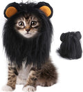 Cat Halloween Costumes- Black Lion Mane Wig Pet Costumes Hat for Halloween Christmas Dress Up Accessories Decoration for Kitten Cats, Size S
