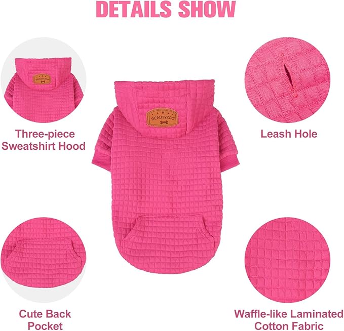 BEAUTYZOO Dog Sweaters for Extra Large Dogs Girl Boy, XXXL Dog Hoodie with Pocket & Leash Hole, Soft Warm Waffle-Like Laminated Cotton Pet Clothes for Cold Weather, Doberman Great Dane Sweatshirt, 3XL