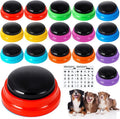 Jerify 16 Pcs Voice Recordable Dog Buttons for Communication Pet Cat Talking Buttons with Stickers 30 Seconds Interactive Speech Training Buzzers for Cat Pet Dog